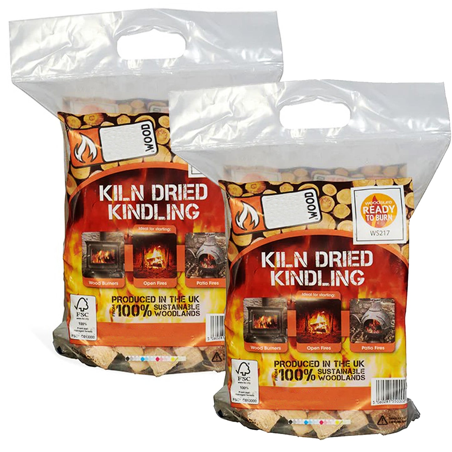 2-3kg Firewood Logs Kiln Dried Kindling Bag Easy To Light & Ready To Burn
