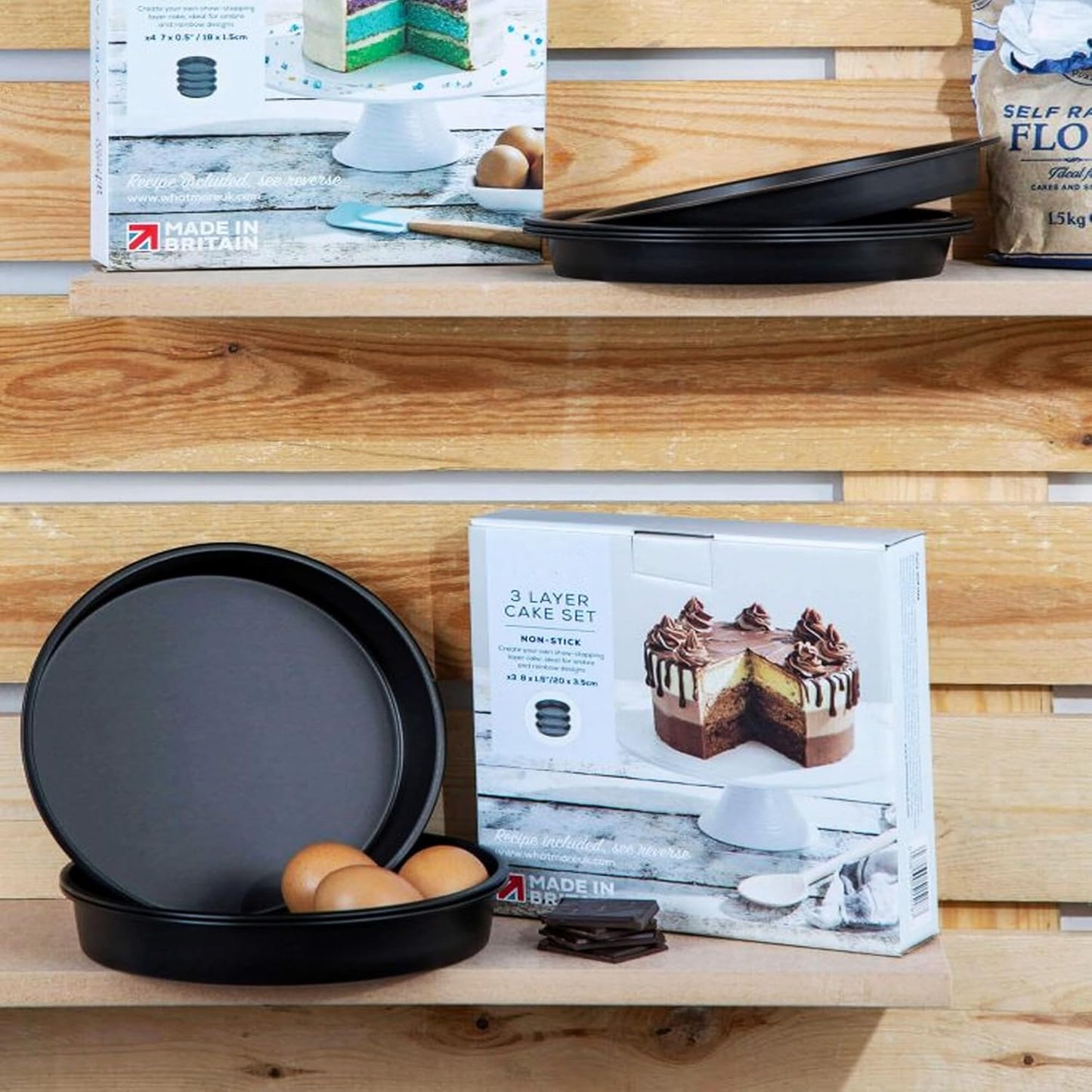 3 Layer Rainbow Cake Set Three Layers of Moist, Fluffy Cake