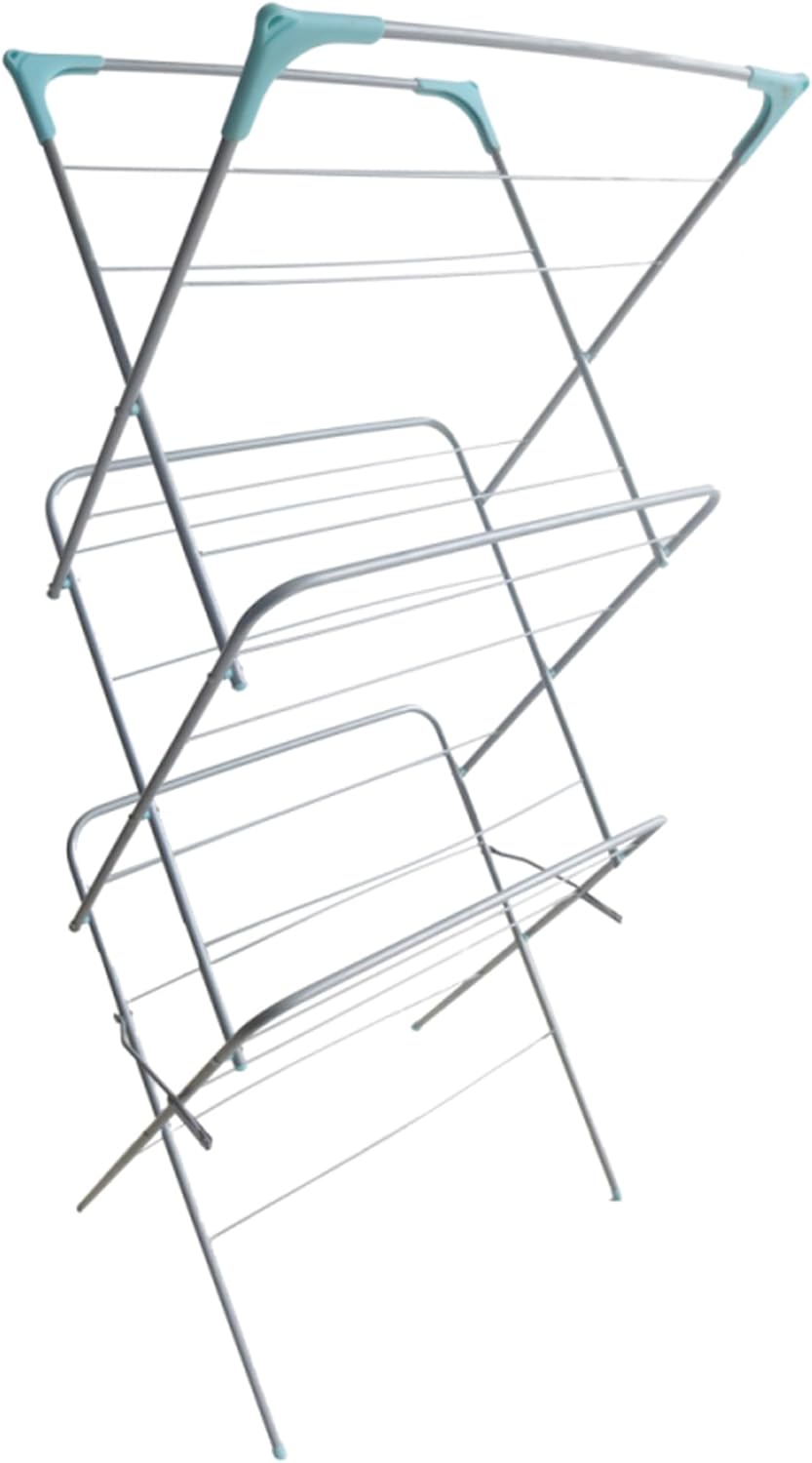 3 Tier Folding Clothes Airer Drying Rack Non-Slip Feet & Corner Spaces