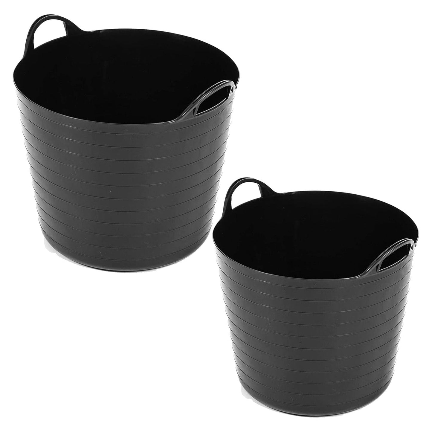40 Litre Strong Black Flexi Plastic Storage Buckets For Home, Garden & DIY