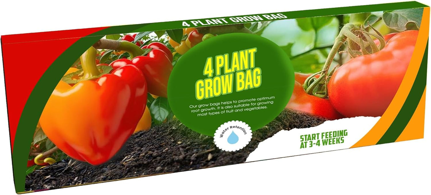 4 Plant Grow Bags With Balanced Nutrients For Fruit & Veg