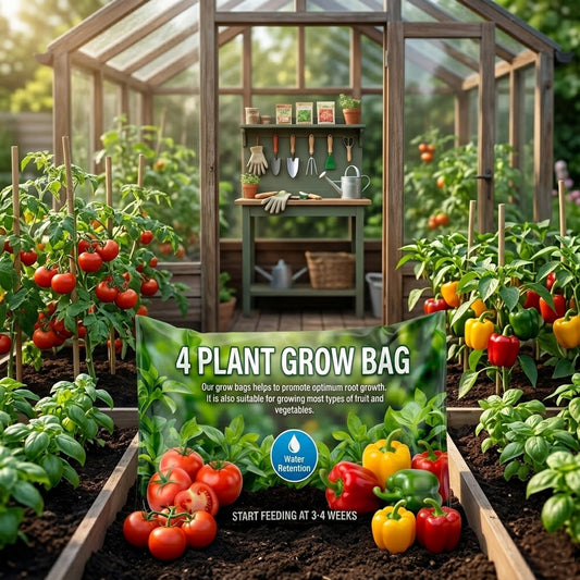 4 Plant Grow Bags With Balanced Nutrients For Fruit & Veg