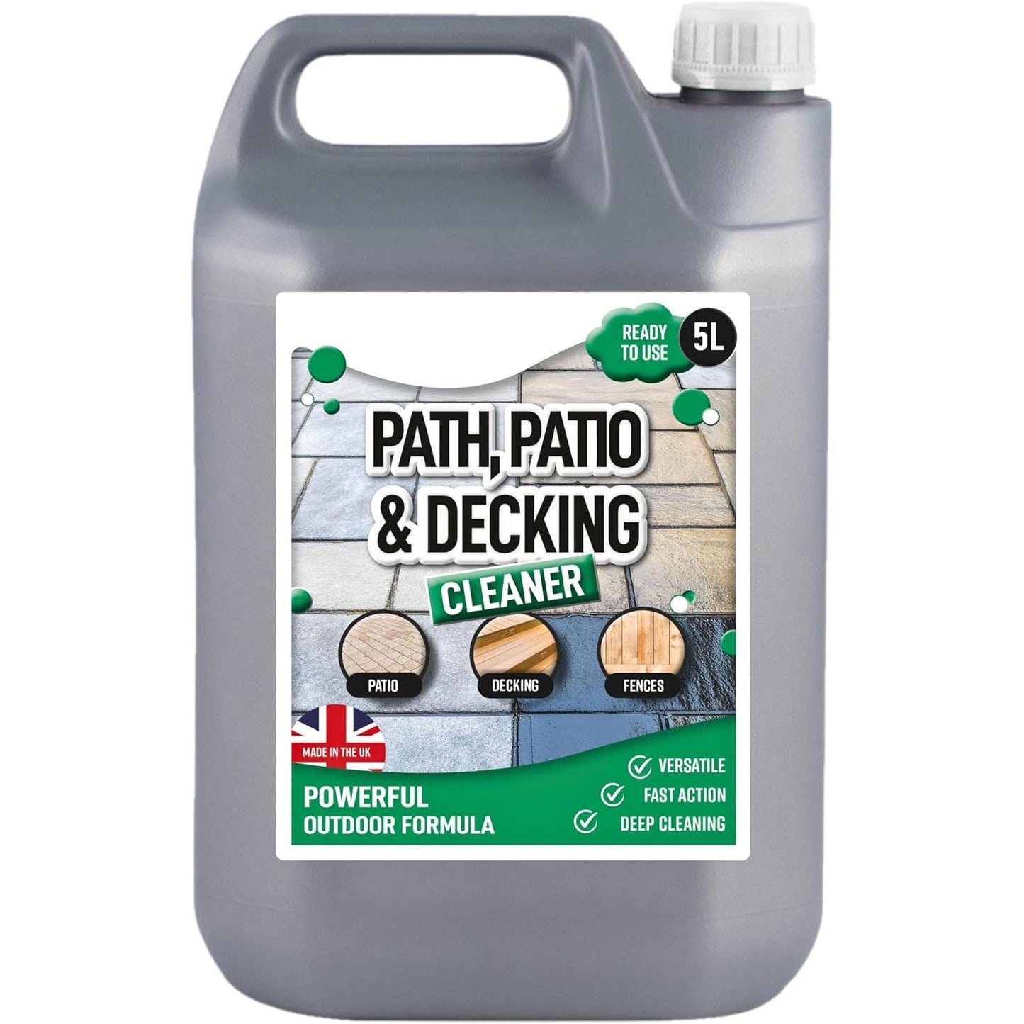 5L Path Patio & Decking Cleaner With Pressure Sprayer, Removes Grime & Stains