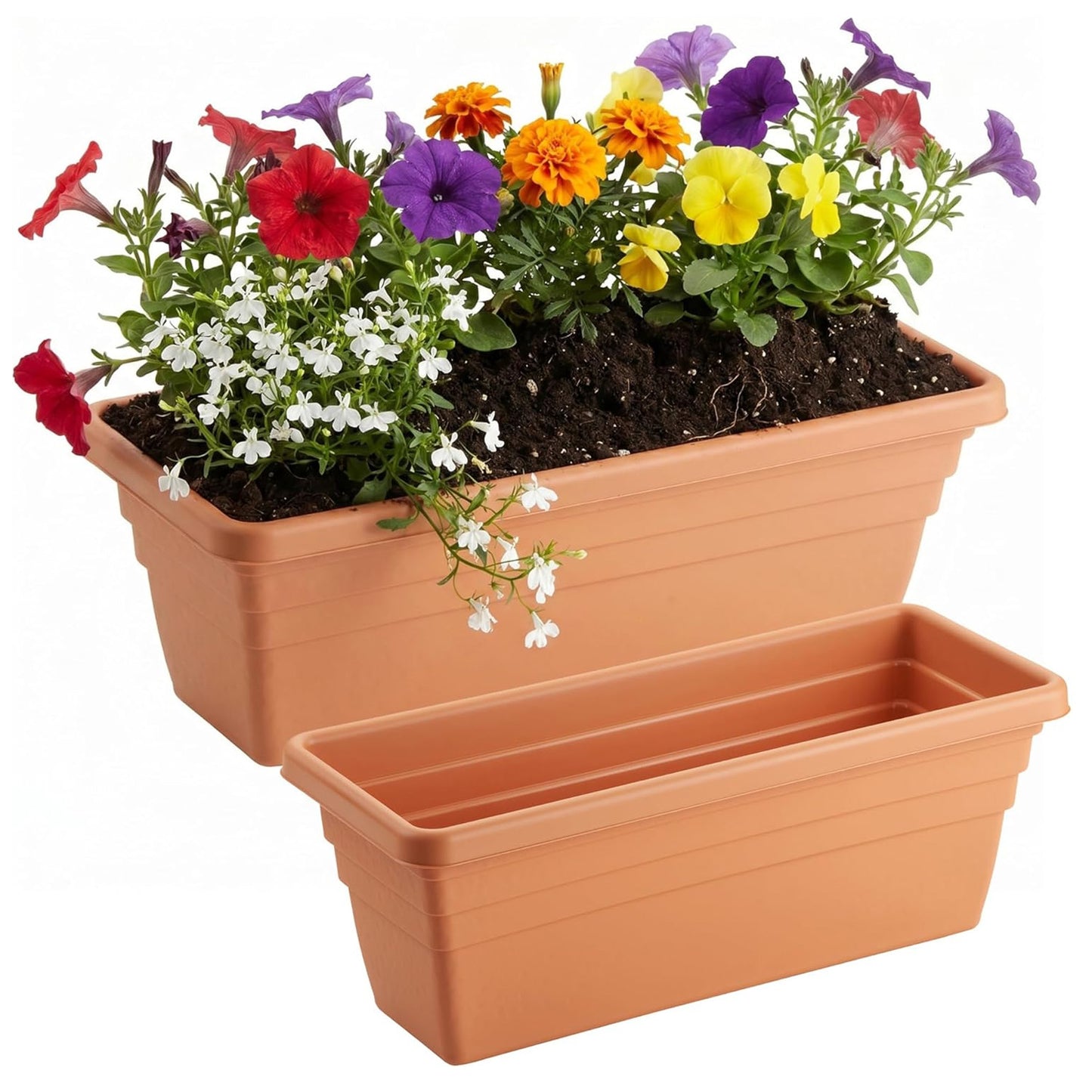 Beautiful Stylish Ascot Brown 50cm Long Garden Décor Trough Planter