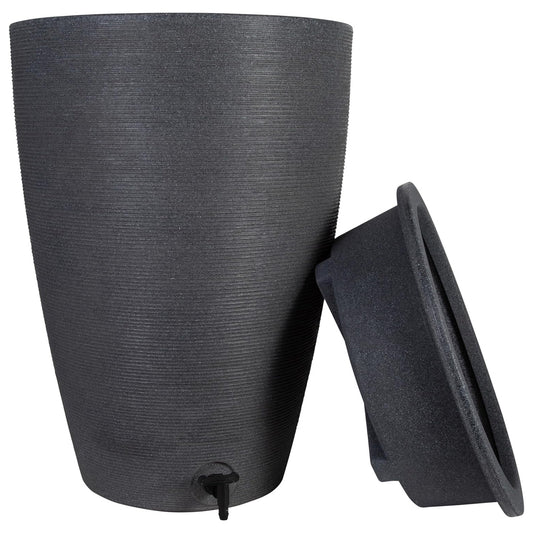 120L Amesbury Stone & Ash Garden Rain Water Collectors With Tap & Lid
