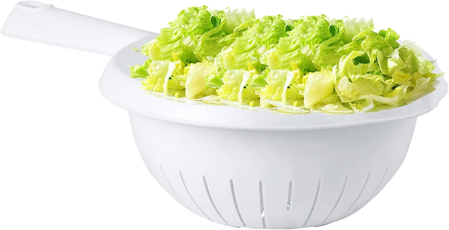 Ice White Handled Colander/Sieve Deep Filter Basket