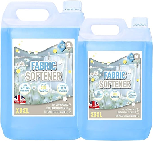 5L Fresh Linen Fabric Softener Conditioner Original Clean Linen Scent Softens & Cares For Your Clothes