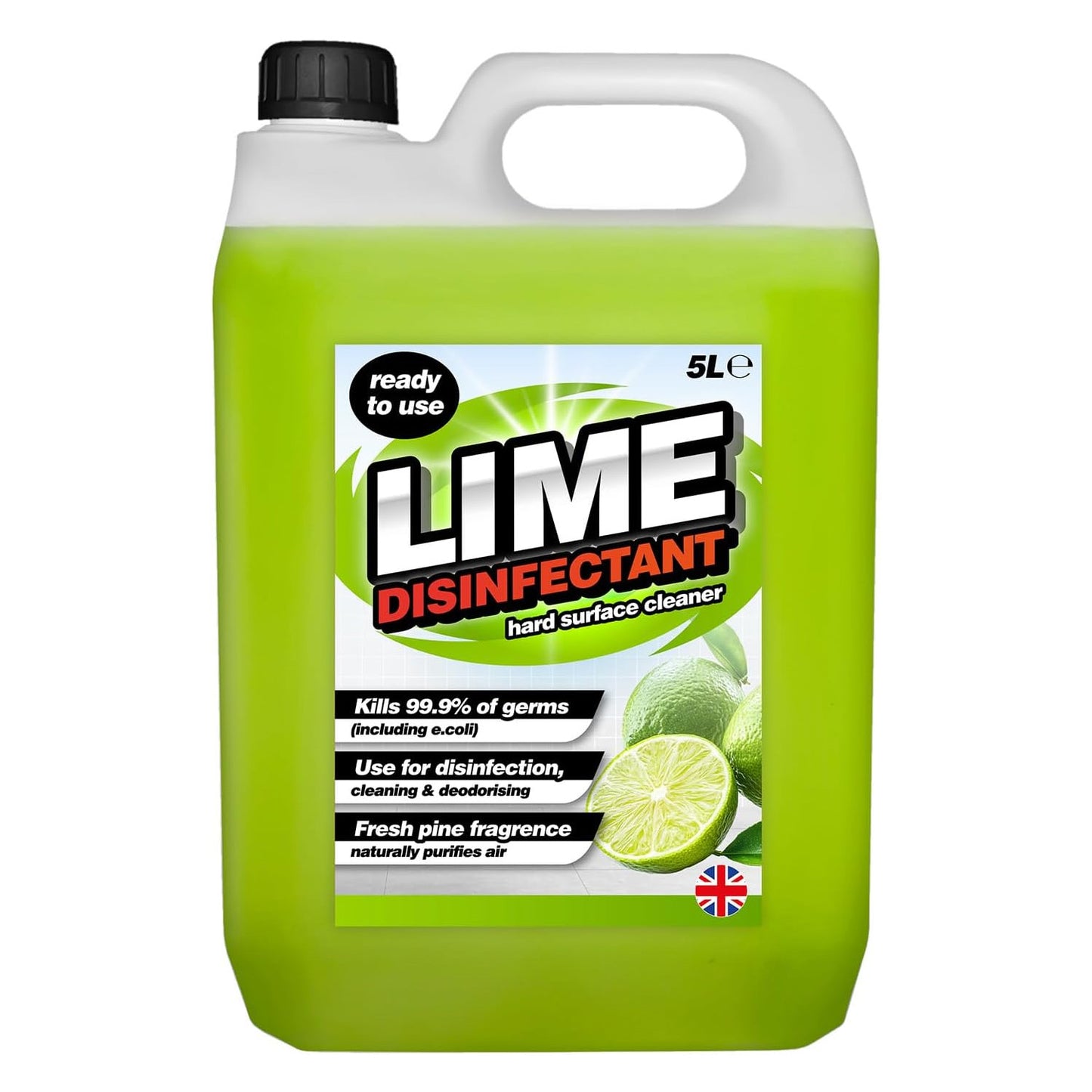 5L Lime Disinfectant Ready To Use Powerful Multi-Purpose Cleaner For Kitchens & Toilets
