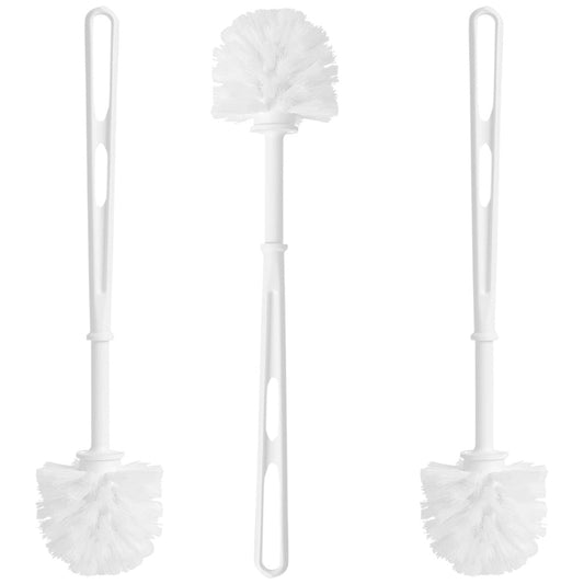 White Toilet Replacement Brush With Strong Plastic Handle & Deep Cleaner Bristles