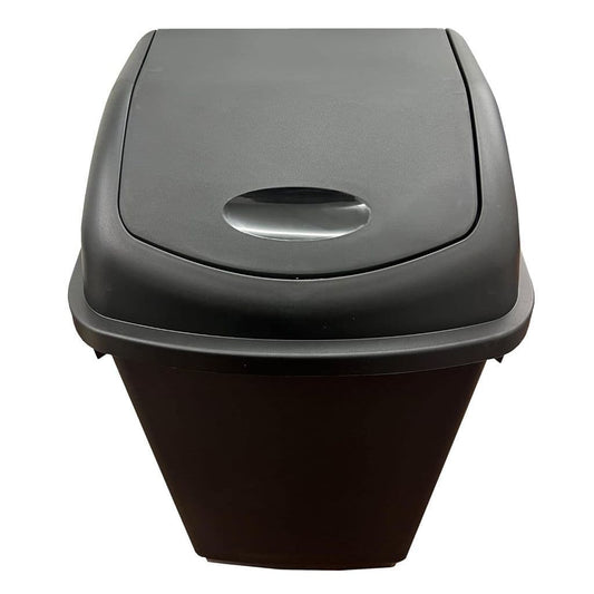 Black Or Silver Home Kitchen Office Plastic Waste Bins With Swing Lids