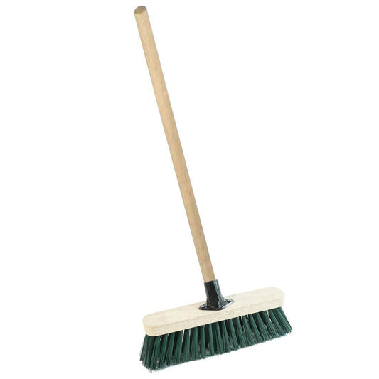 Strong PVC Bristle Brooms With Wooden Handle Ideal For Driveways, Warehouses & Garages