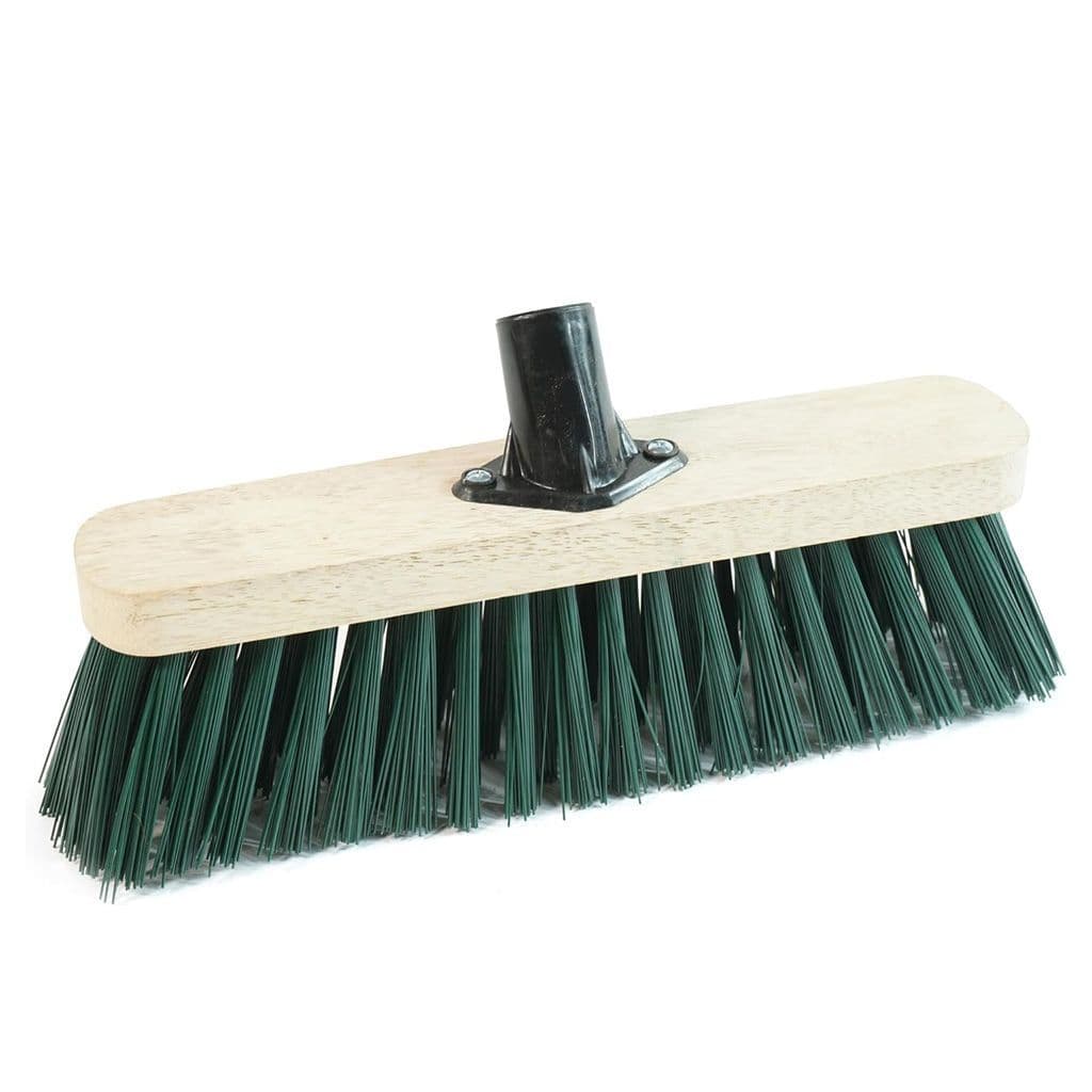 Strong PVC Bristle Brooms With Wooden Handle Ideal For Driveways, Warehouses & Garages
