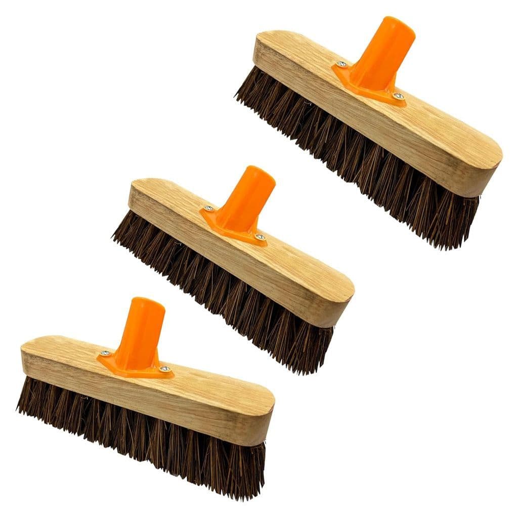 Strong Stiff Deck Scrubber Hard Bristle Brush With Wooden Handle For Outdoors
