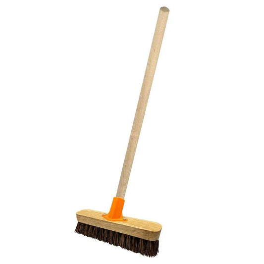 Strong Stiff Deck Scrubber Hard Bristle Brush With Wooden Handle For Outdoors