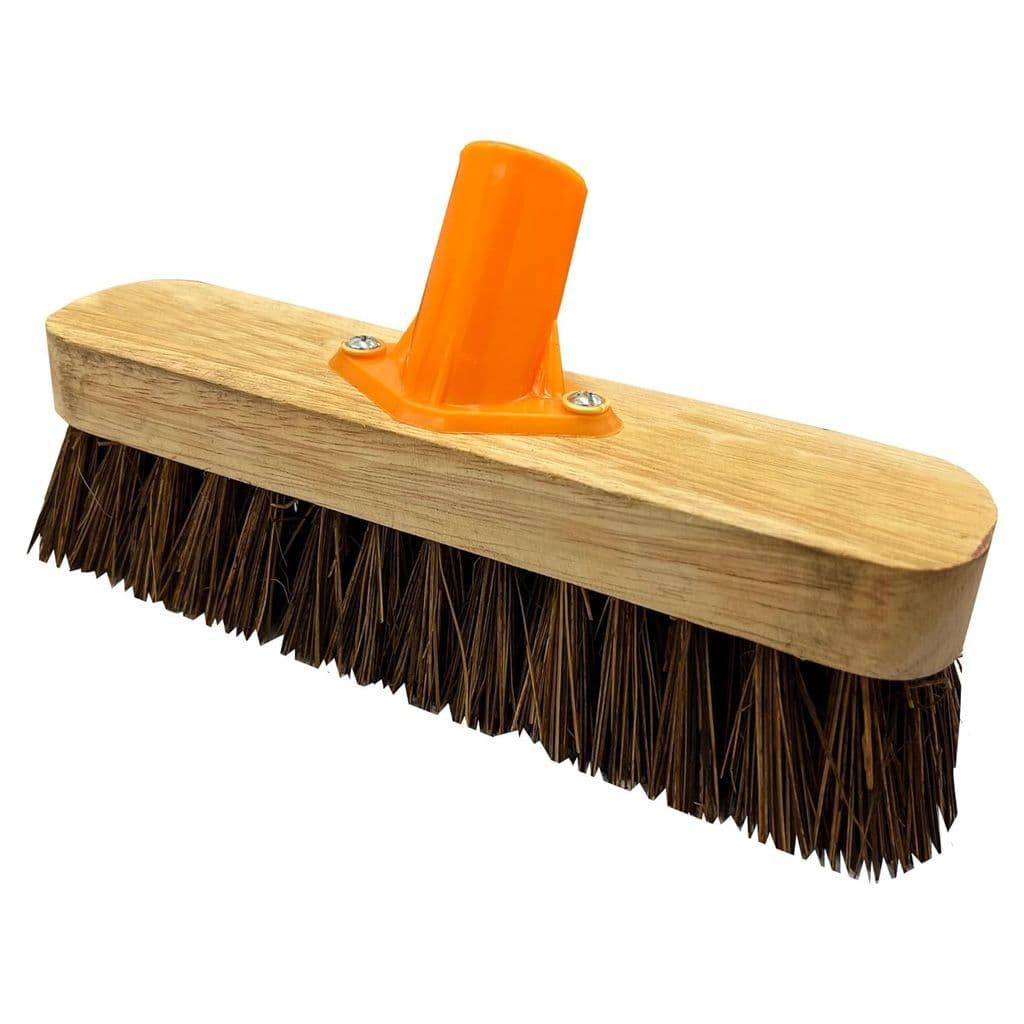 Traditional Wooden Sweeping Brushes Indoor/Outdoor With Handle 10" Coco & 12" Bassine