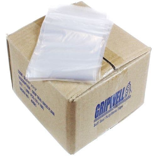 4 x 5.5" Clear Polythene Grip Seal Bags