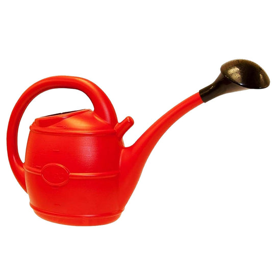 10 Litre Red Or Green Lightweight Watering Cans With Sprinkler Heads & Handles