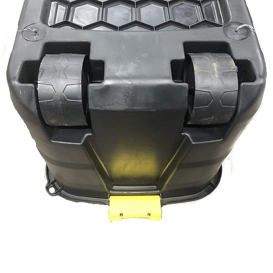 XL 110L & 145L Black Heavy Duty Robust Storage Trunks With Wheels & Handles