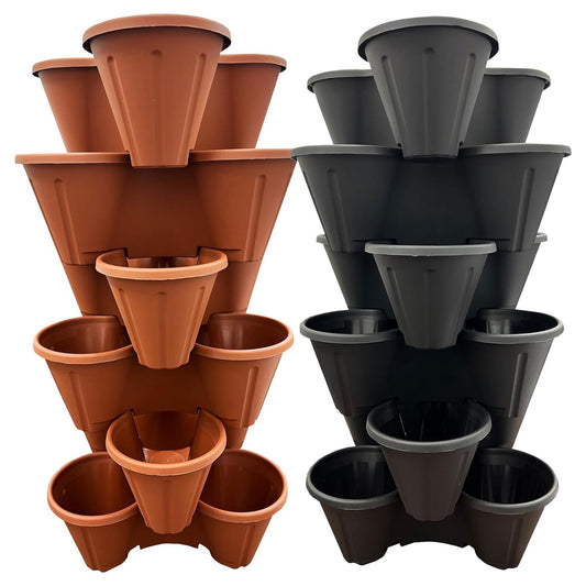 Strawberry Tri-Pot Stacking Planters For Flowers & Plants