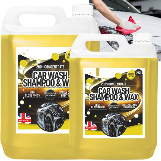 5 Litre Car Wax & Wash Shampoo High Gloss Finish Concentrate Liquid Protective Detailing Cleaner
