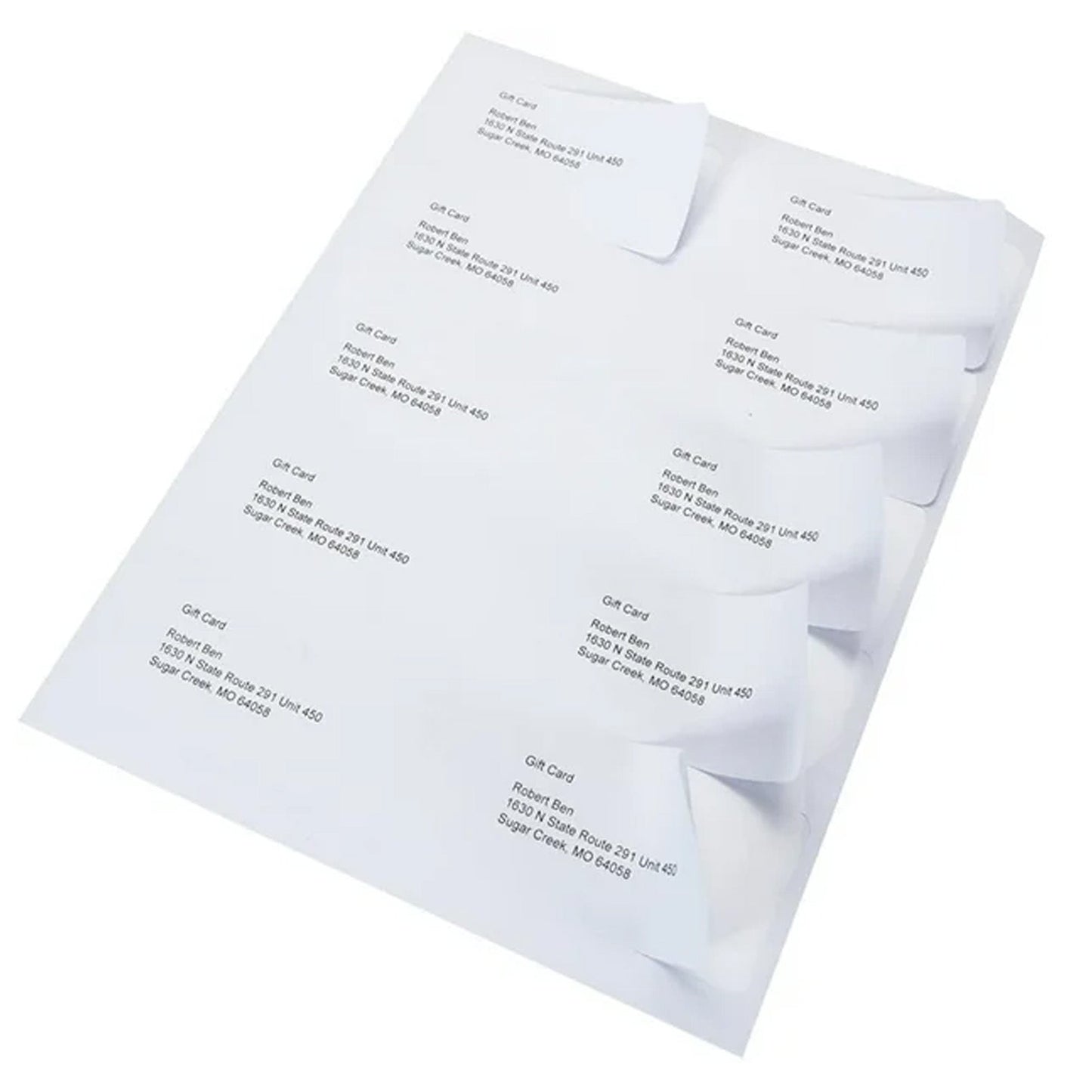 2 Address Labels per A4 Sheet