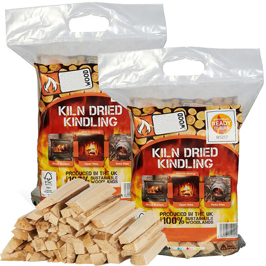 2-3kg Firewood Logs Kiln Dried Kindling Bag Easy To Light & Ready To Burn