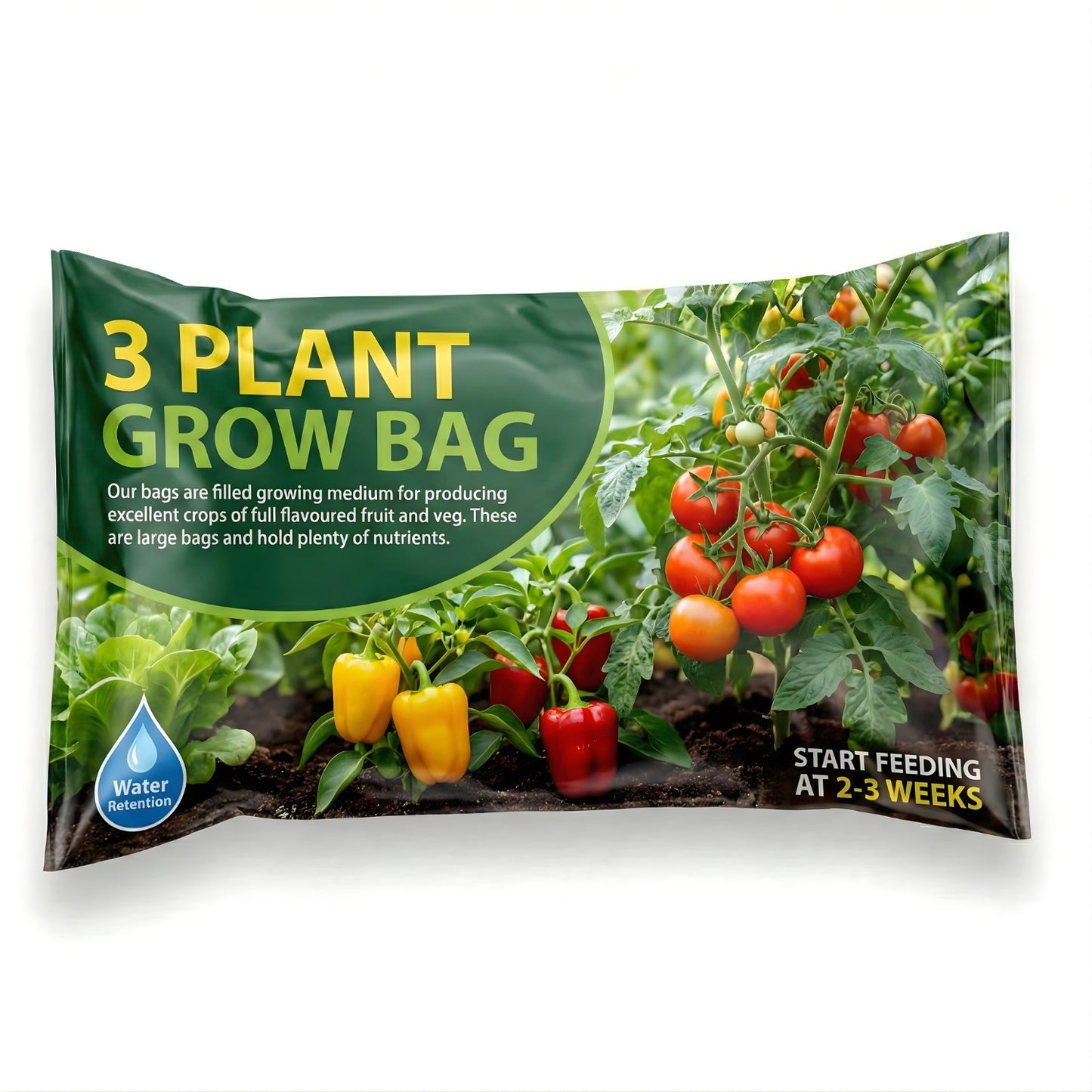 3 Plant Grow Bags With Balanced Nutrients For Fruit & Veg