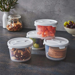 Round 300ml Stackable Plastic Food Container Boxes With Lids