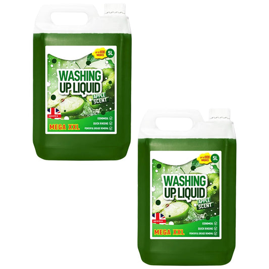 5L Apple Scented Mega Washing Up Liquid Powerful Detergent For Removing Grease
