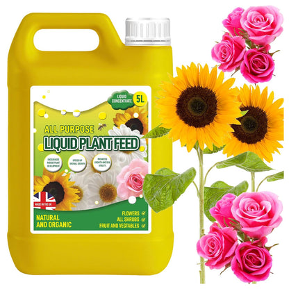 5L All Purpose Concentrated Liquid Plant Feed Promotes Growth & Soil Vitality Flowers