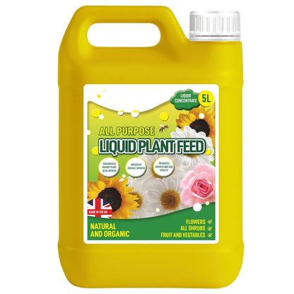 5L All Purpose Concentrated Liquid Plant Feed Promotes Growth & Soil Vitality Flowers