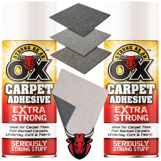 500ml Heavy Duty Extra Strong As An Ox Carpet Adhesive For Carpet, Vinyl, Tiles & Fabric
