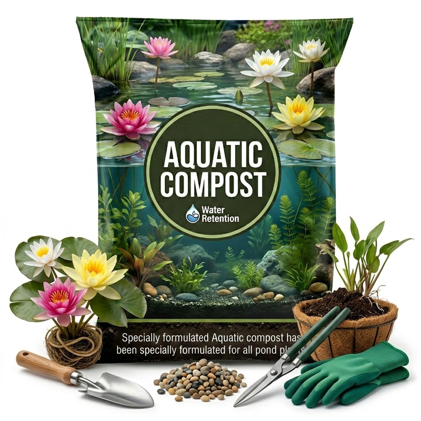 20 Litres Aquatic Compost Nutrient Rich Feed Soil With Loam & Grit
