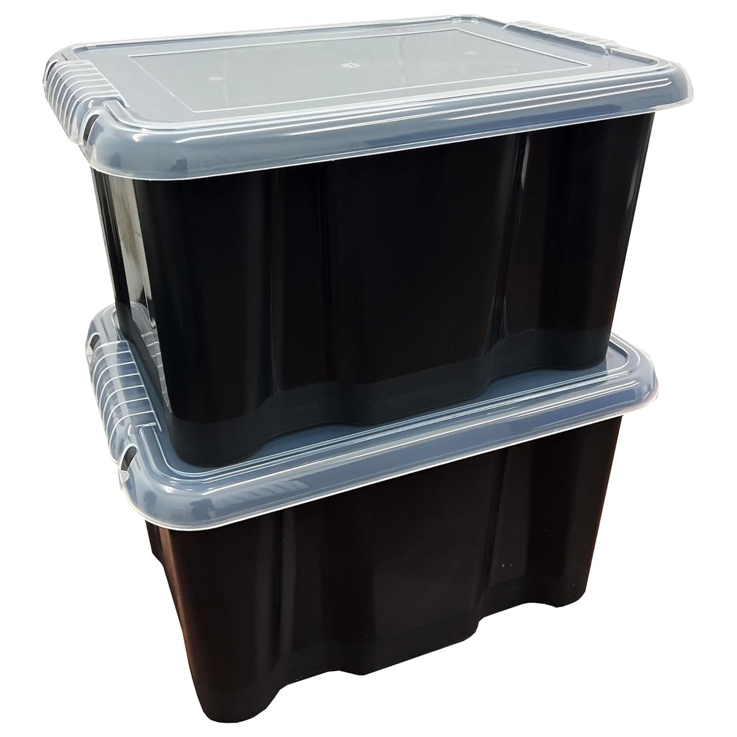Black Plastic Storage Boxes Box With See Through Lids