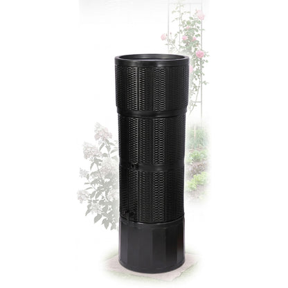 XL 150L Rattan Wicker Effect Water Butts With Stand, Tap, Rain Diverter & Lid