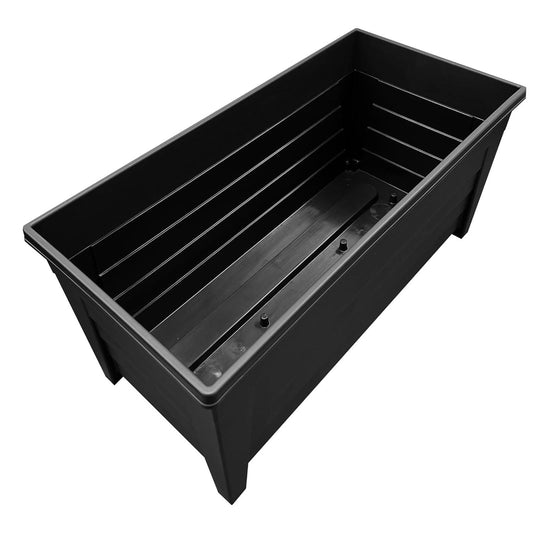 4 Black Large Grosvenor Troughs Long Flower Planters For Home & Garden