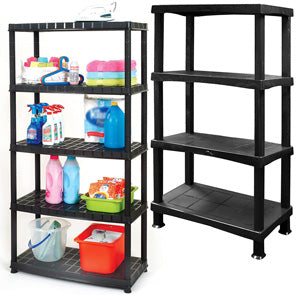 4 & 5 Tier Plastic Shelving Units Great For Storage Home & Garage