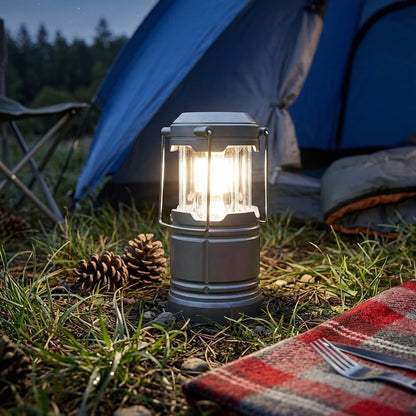 Portable Camping Light 220 Lumen Bright Collapsible Hanging Tent Emergency Lamp