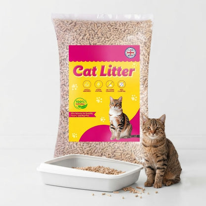 15L Natural Virgin Wood Cat Litter Ultra-Absorbent Odour Control Pellets