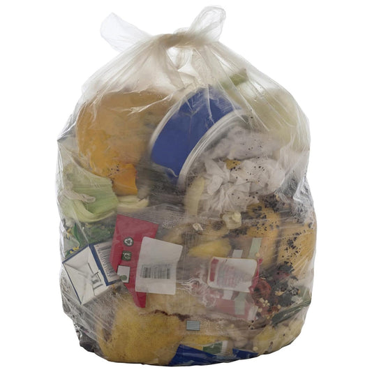 Clear Transparent Plastic Bin Bags 90L Refuse Sacks