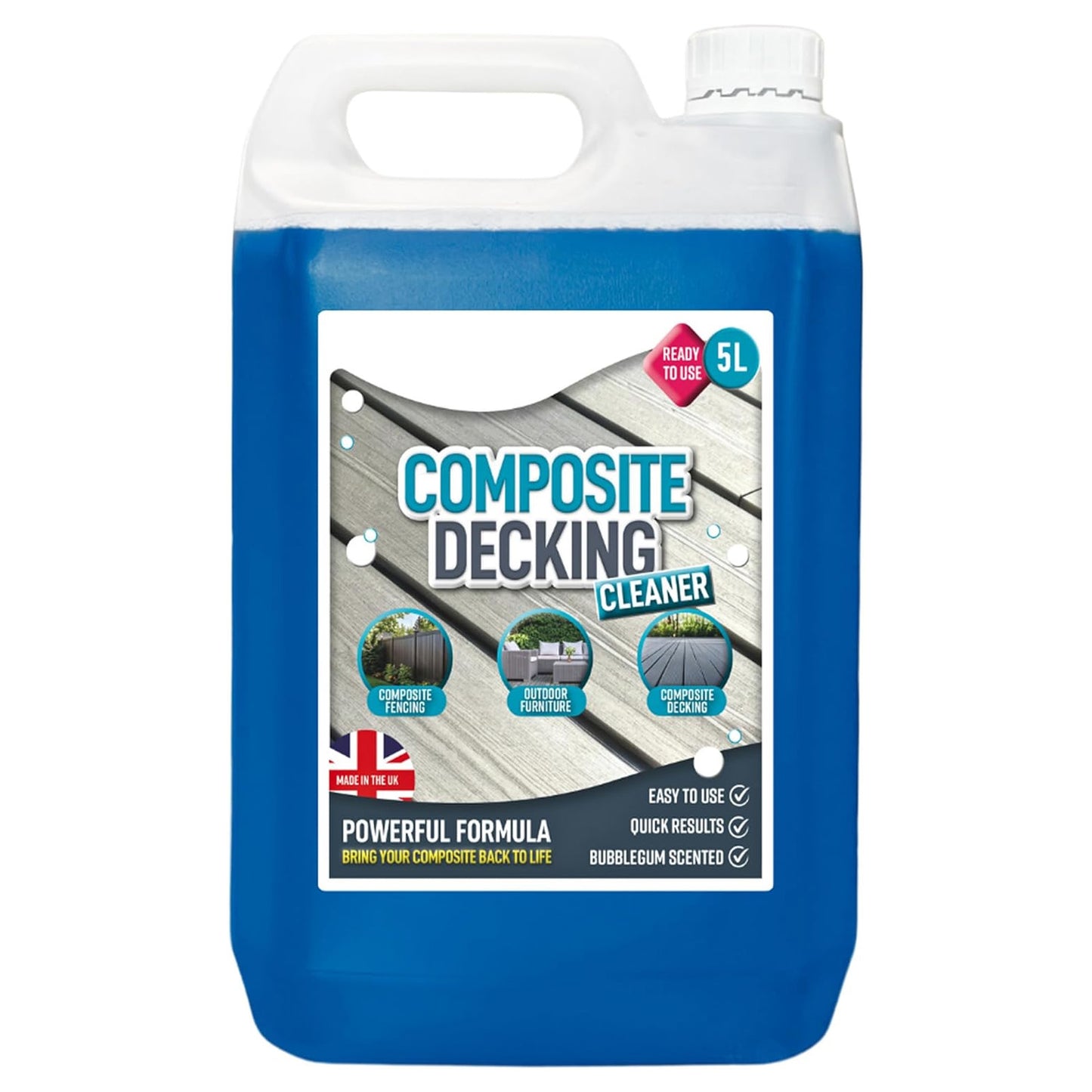 5L Composite Decking Cleaner Furniture & Fencing Reviver Removes Dirt & Grime