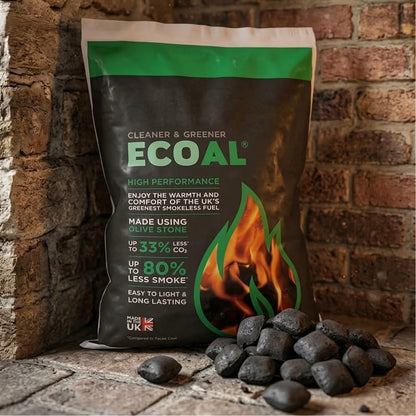 Ecoal High Heat Long Lasting Smokeless Coal - Extended Burn Time Fuel
