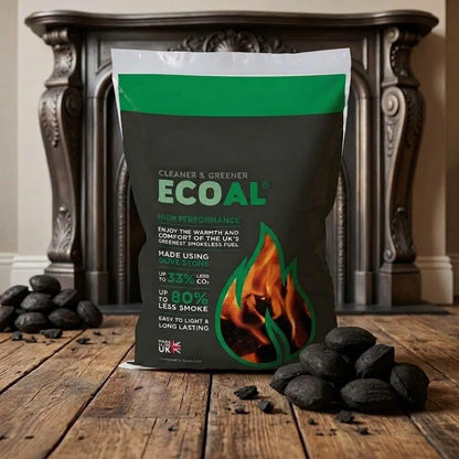 Ecoal High Heat Long Lasting Smokeless Coal - Extended Burn Time Fuel