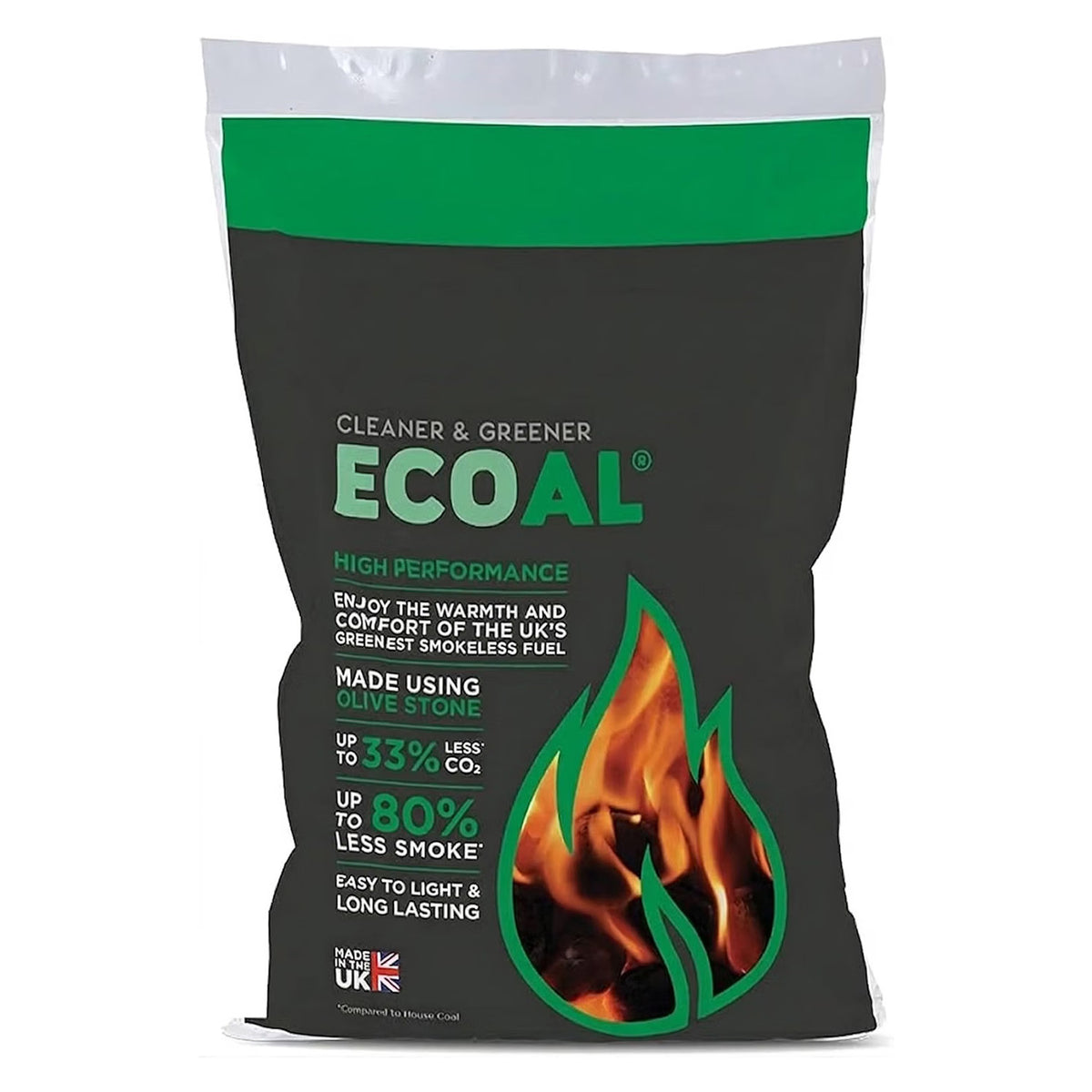 Ecoal High Heat Long Lasting Smokeless Coal - Extended Burn Time Fuel