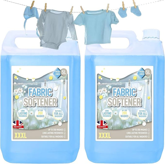 5L Fresh Linen Fabric Softener Conditioner Original Clean Linen Scent Softens & Cares For Your Clothes
