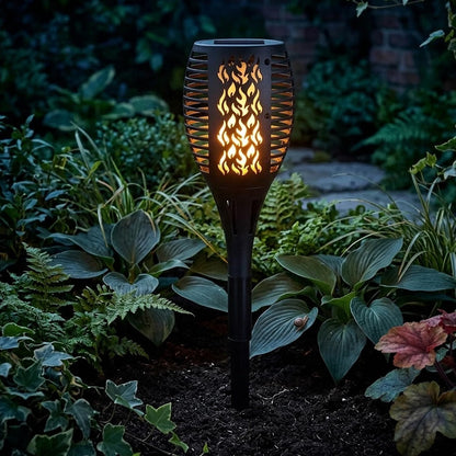 Solar Realistic Flame Torch Lights Waterproof Outdoor Garden Patio Pathway Decor