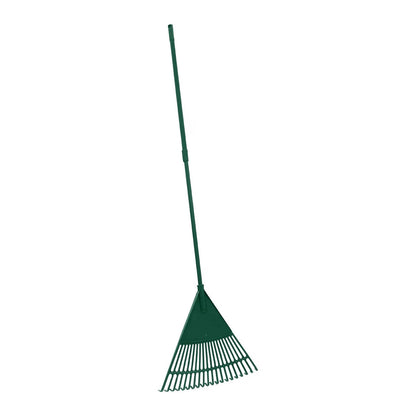 Telescopic 20 Tooth Plastic Garden Leaf Rake Lightweight Lawn Debris Tool
