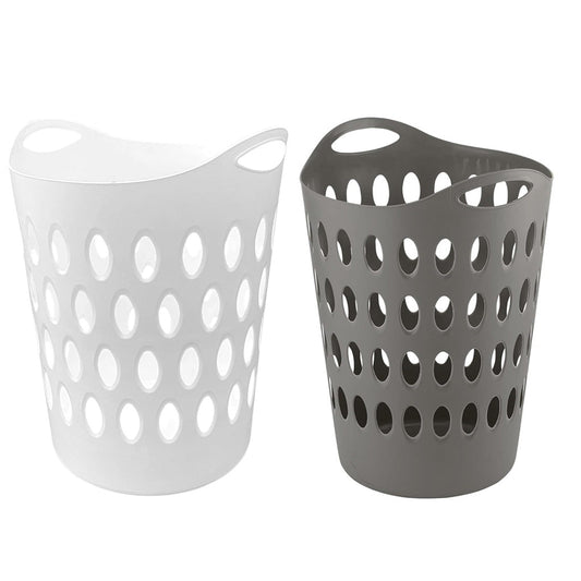 Tall Large Grey & White Flexi Laundry Baskets