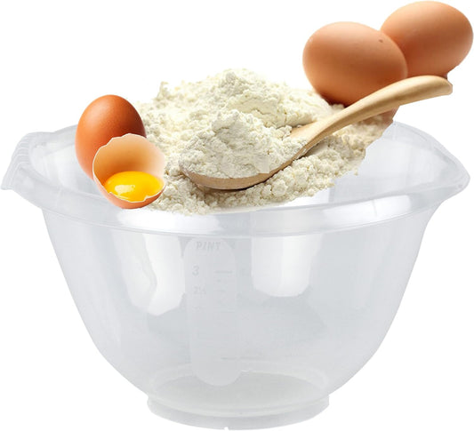 2L Clear Plastic Mixing Bowl for Food Prep BPA Free
