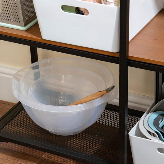 2L Clear Plastic Mixing Bowl for Food Prep BPA Free